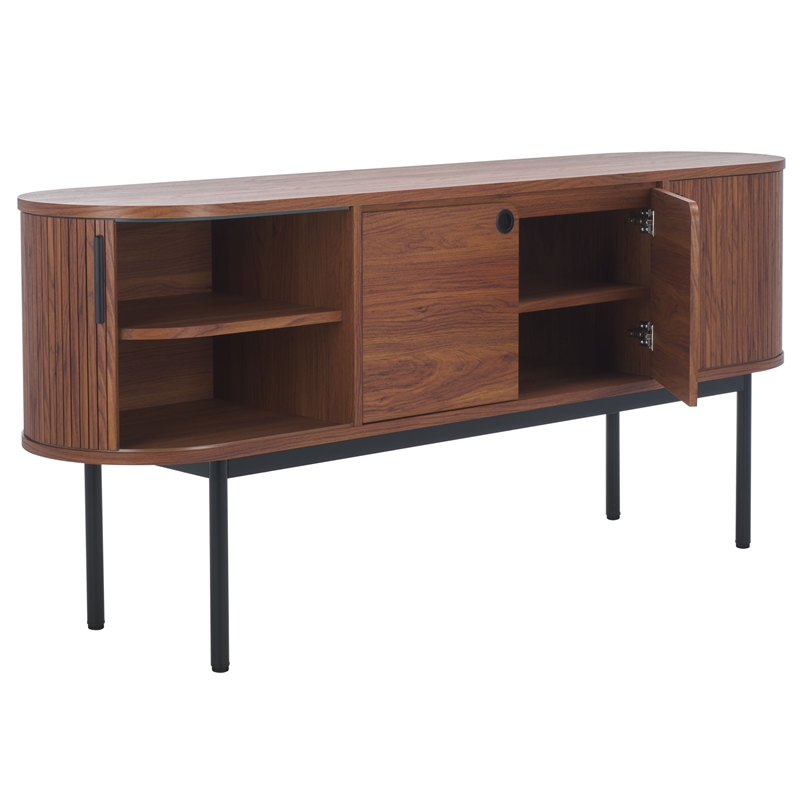 Safavieh Shaelynn 4 Door Wood  Sideboard/Media in Walnut / Black