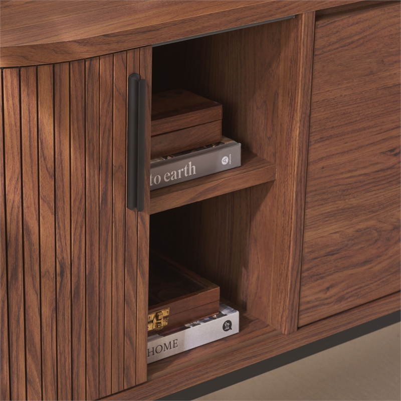 Safavieh Shaelynn 4 Door Wood  Sideboard/Media in Walnut / Black