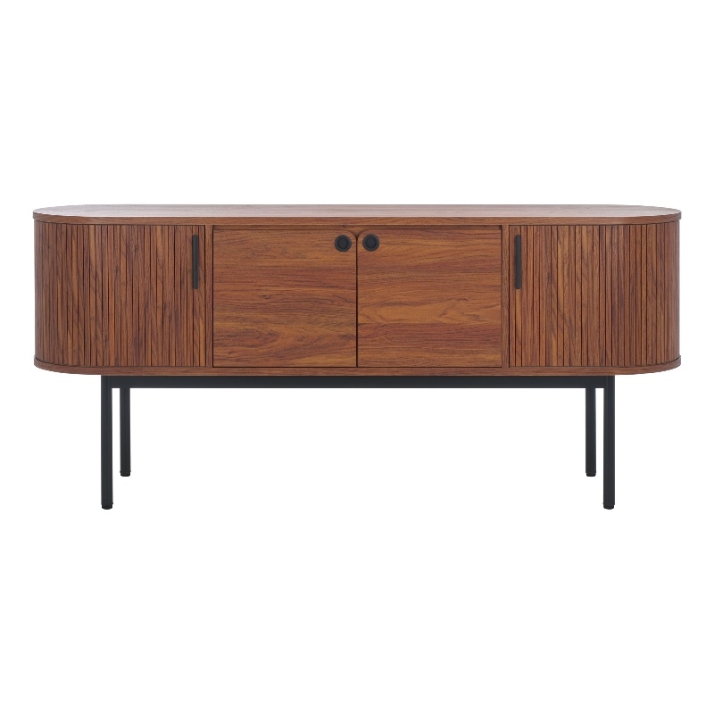 Safavieh Shaelynn 4 Door Wood  Sideboard/Media in Walnut / Black