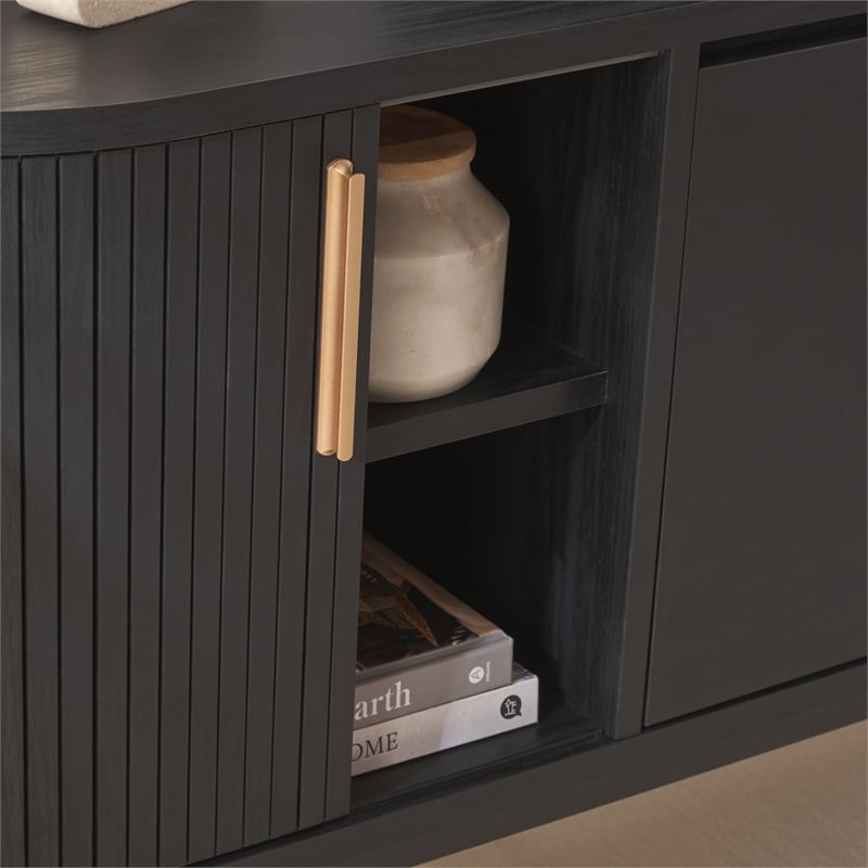 Safavieh Shaelynn 4 Door Wood  Sideboard/Media in Black / Black