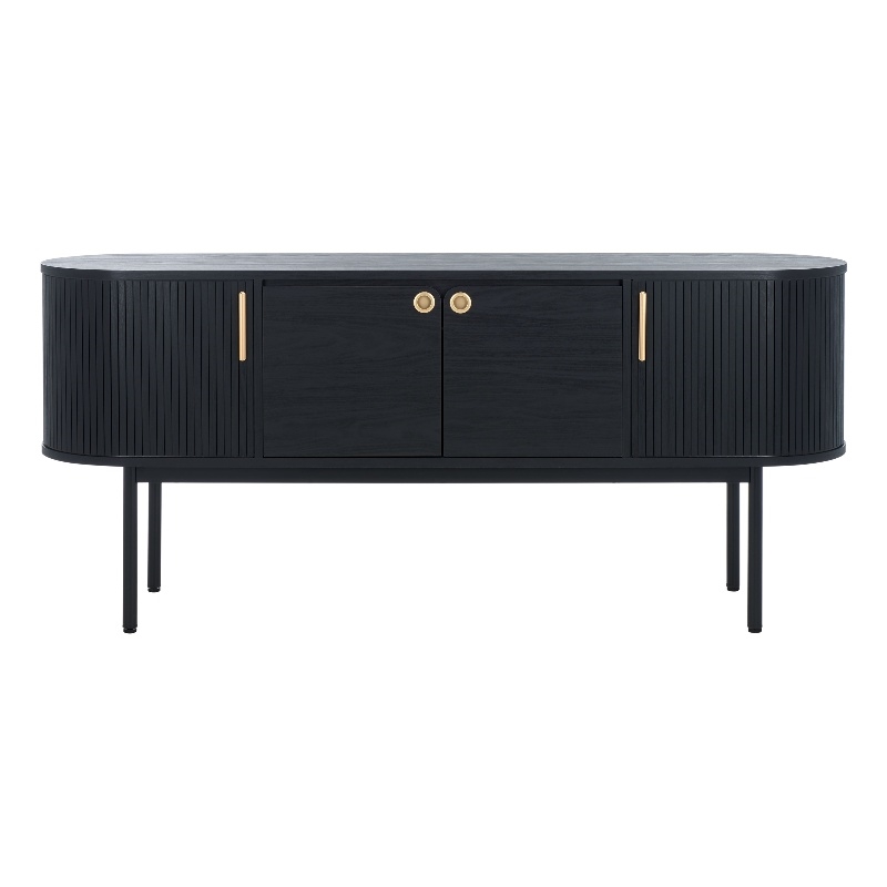 Safavieh Shaelynn 4 Door Wood  Sideboard/Media in Black / Black