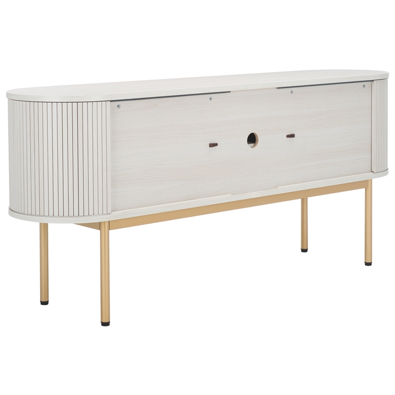 Safavieh Shaelynn 4 Door Wood  Sideboard/Media in White / Gold
