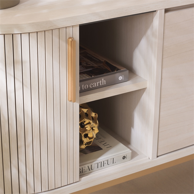 Safavieh Shaelynn 4 Door Wood  Sideboard/Media in White / Gold