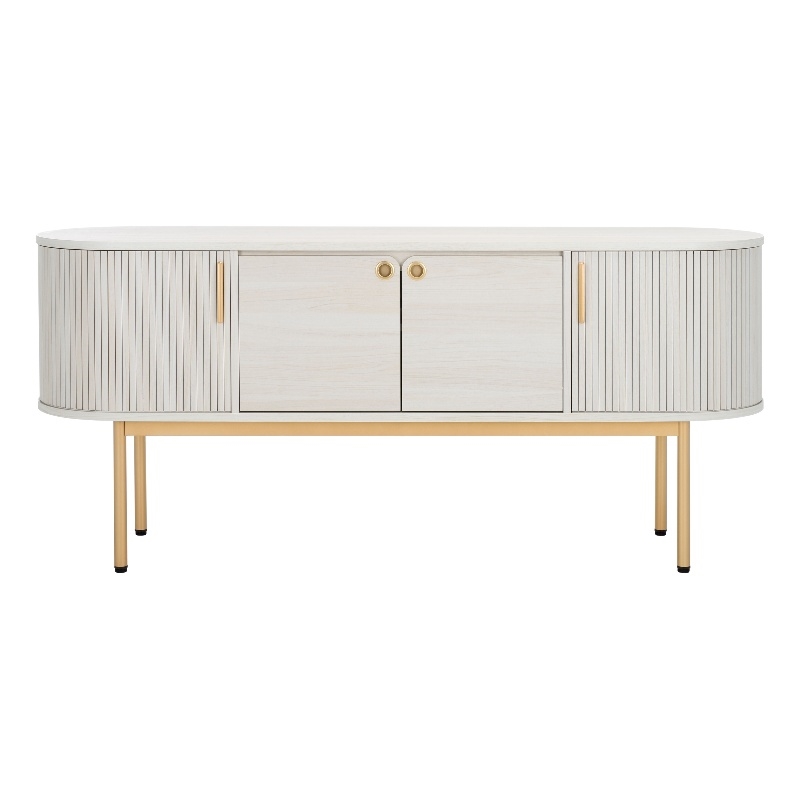 Safavieh Shaelynn 4 Door Wood  Sideboard/Media in White / Gold