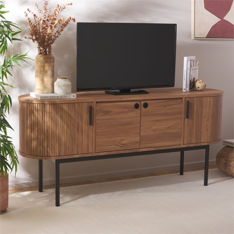 Safavieh Shaelynn 4 Door Wood  Sideboard/Media  in Oak / Black