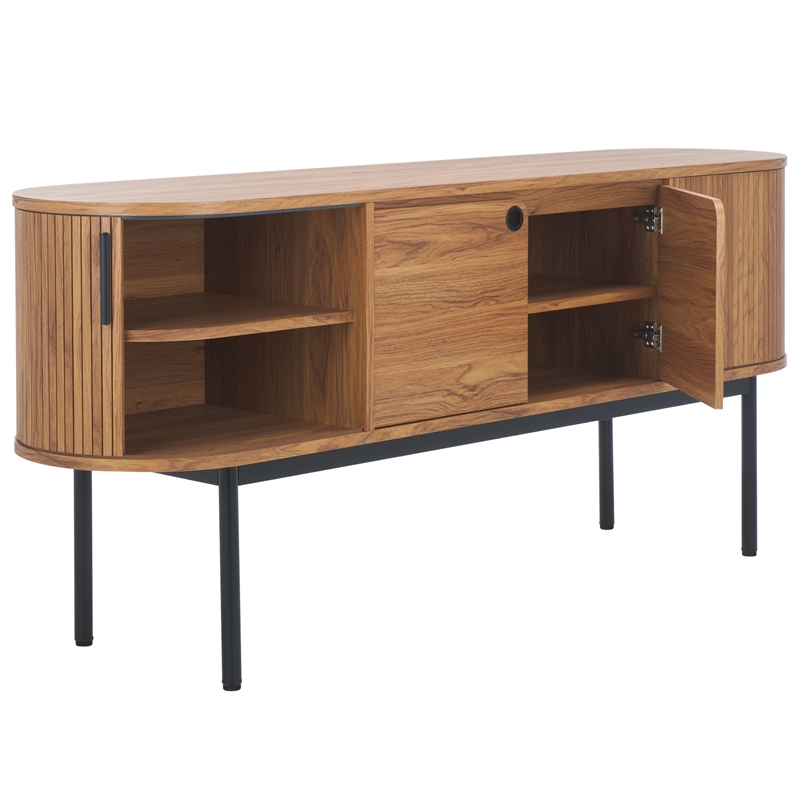 Safavieh Shaelynn 4 Door Wood  Sideboard/Media  in Oak / Black