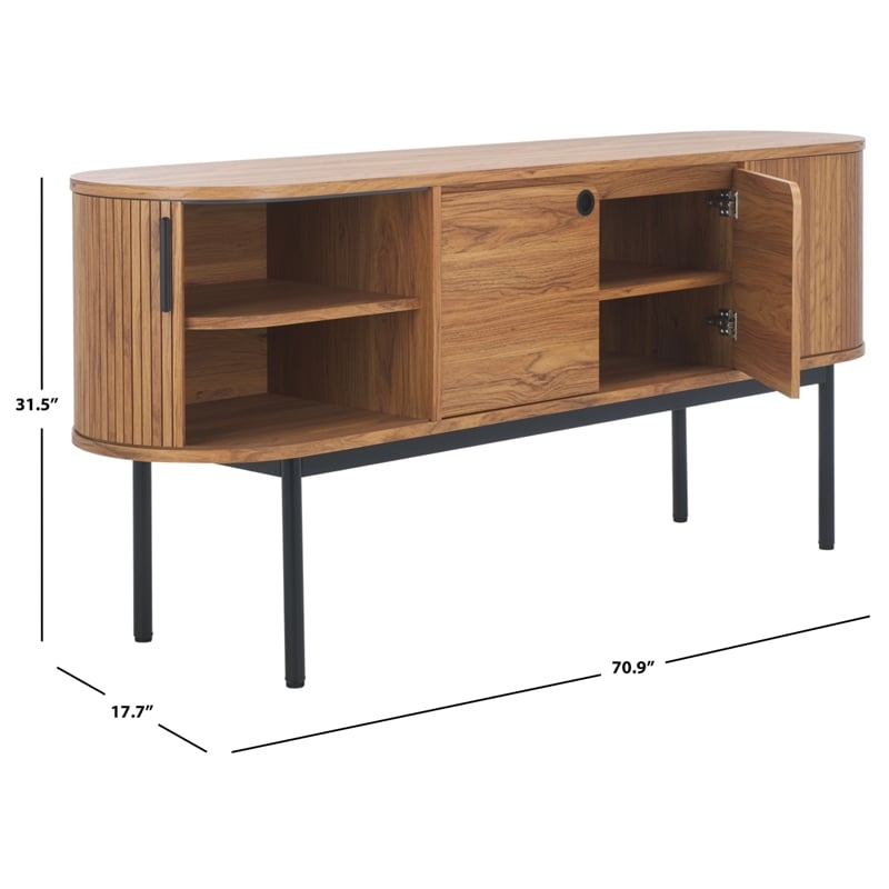 Safavieh Shaelynn 4 Door Wood  Sideboard/Media  in Oak / Black