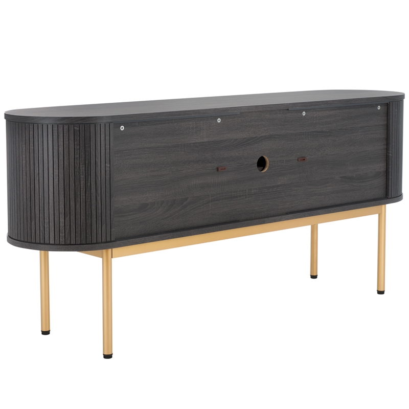 Safavieh Shaelynn 4 Door Wood  Sideboard/Media  in Black / Gold