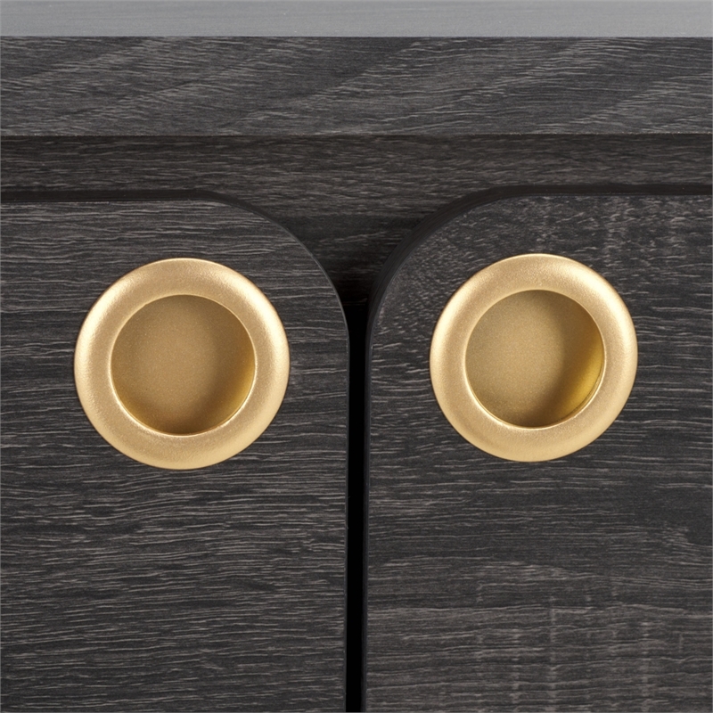Safavieh Shaelynn 4 Door Wood  Sideboard/Media  in Black / Gold