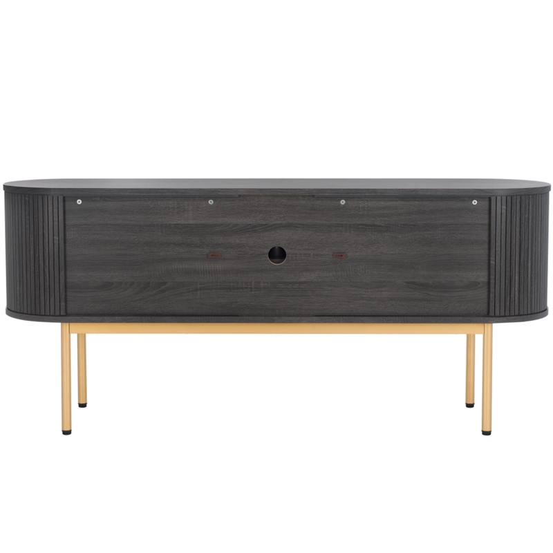 Safavieh Shaelynn 4 Door Wood  Sideboard/Media  in Black / Gold