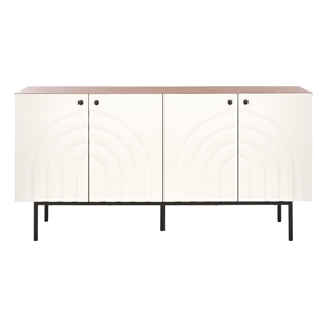Safavieh Mayln 4 Door Wood and Steel Sideboard/Mediastand in Ivory / White
