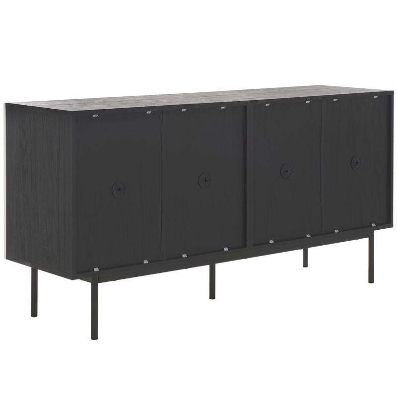 Safavieh Mayln 4 Door Wood and Steel Sideboard/Mediastand  in Black / White