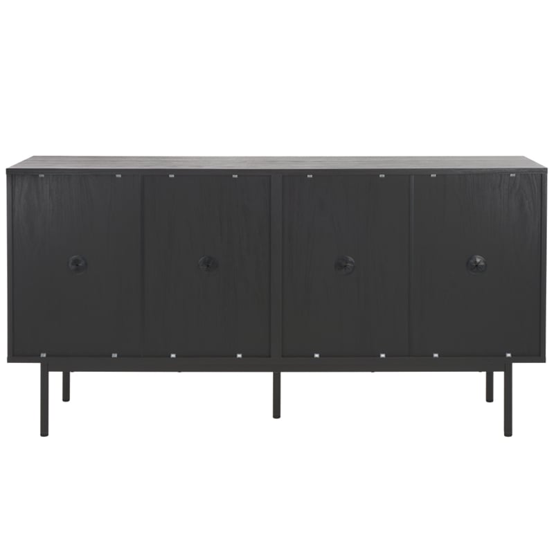 Safavieh Mayln 4 Door Wood and Steel Sideboard/Mediastand  in Black / White