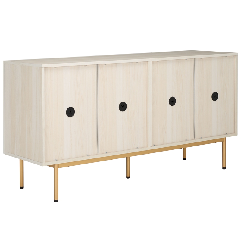 Safavieh Mayln 4 Door Wood and Steel Sideboard/Mediastand   in White / White
