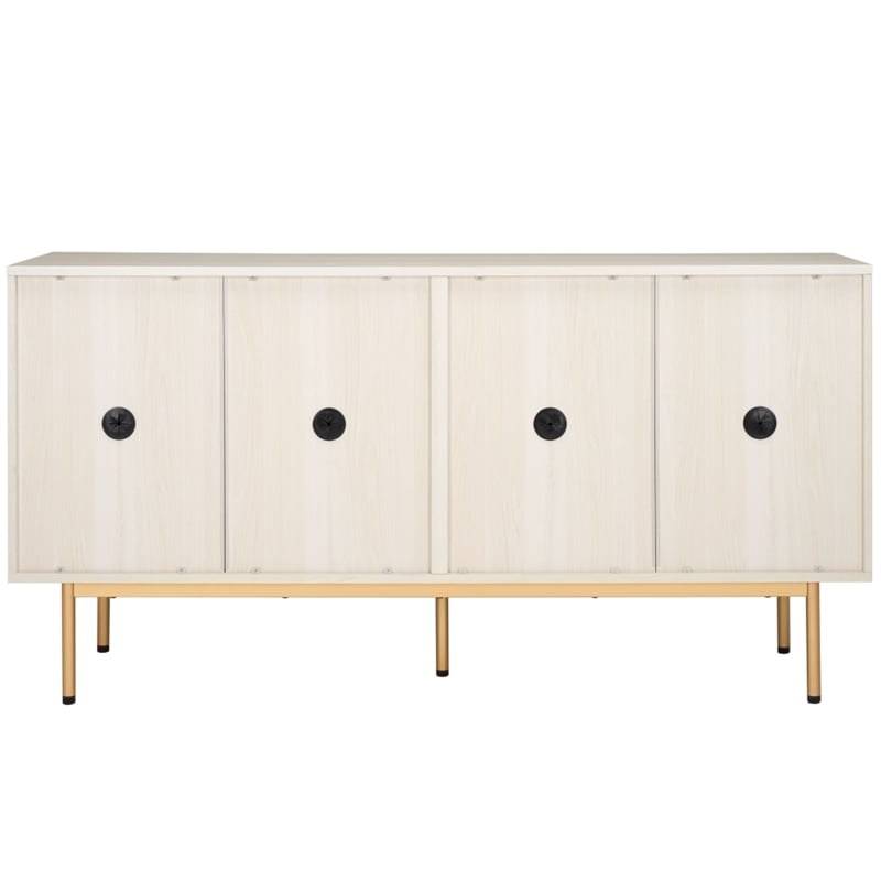 Safavieh Mayln 4 Door Wood and Steel Sideboard/Mediastand   in White / White