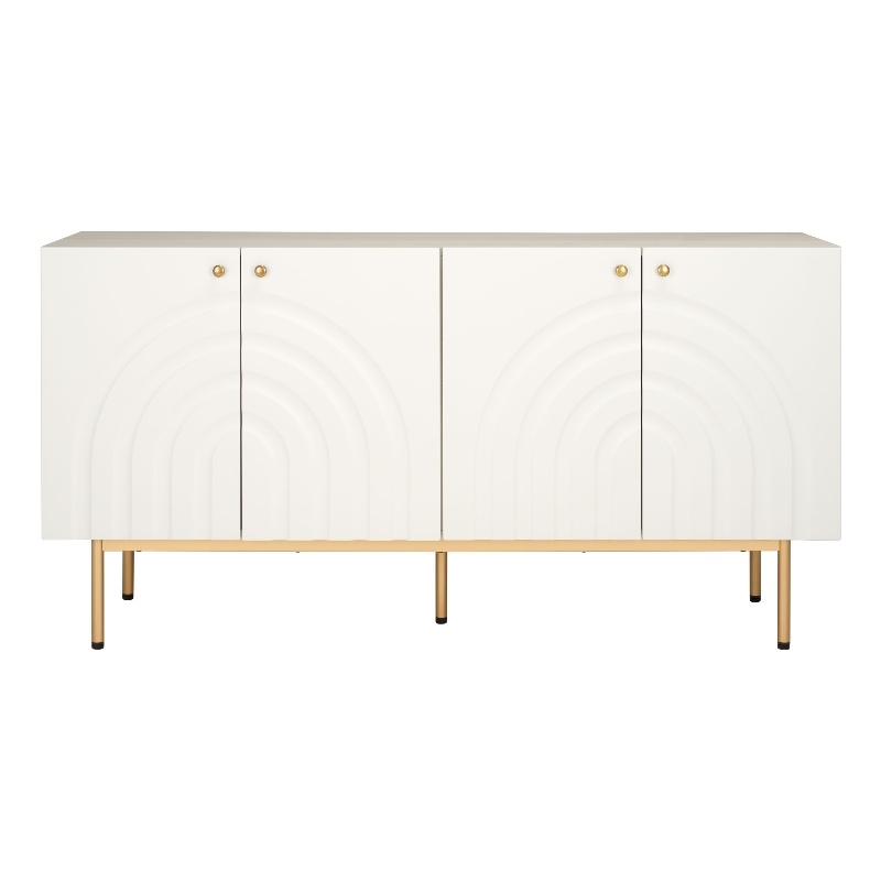 Safavieh Mayln 4 Door Wood and Steel Sideboard/Mediastand   in White / White