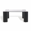Safavieh Robbie Square Glass Coffee Table in Black