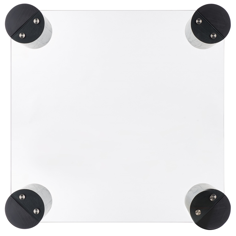 Safavieh Robbie Square Glass Coffee Table in Black