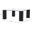 Safavieh Robbie Square Glass Coffee Table in Black
