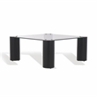 Safavieh Robbie Square Glass Coffee Table in Black