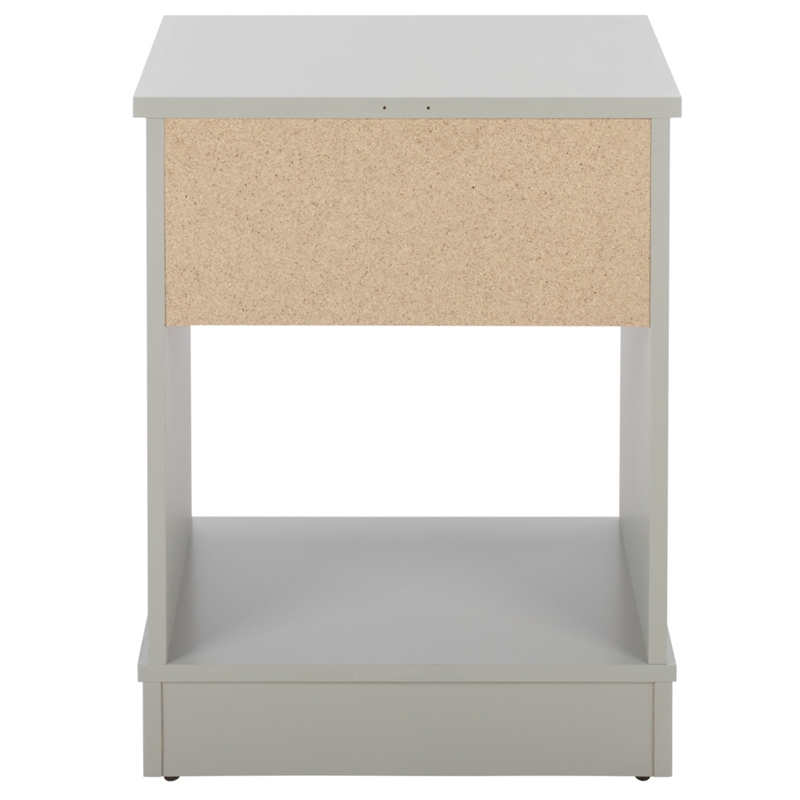 Safavieh Shafa Wood Side Table in Light Gray / Brass