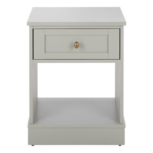 Safavieh Shafa Wood Side Table in Light Gray / Brass
