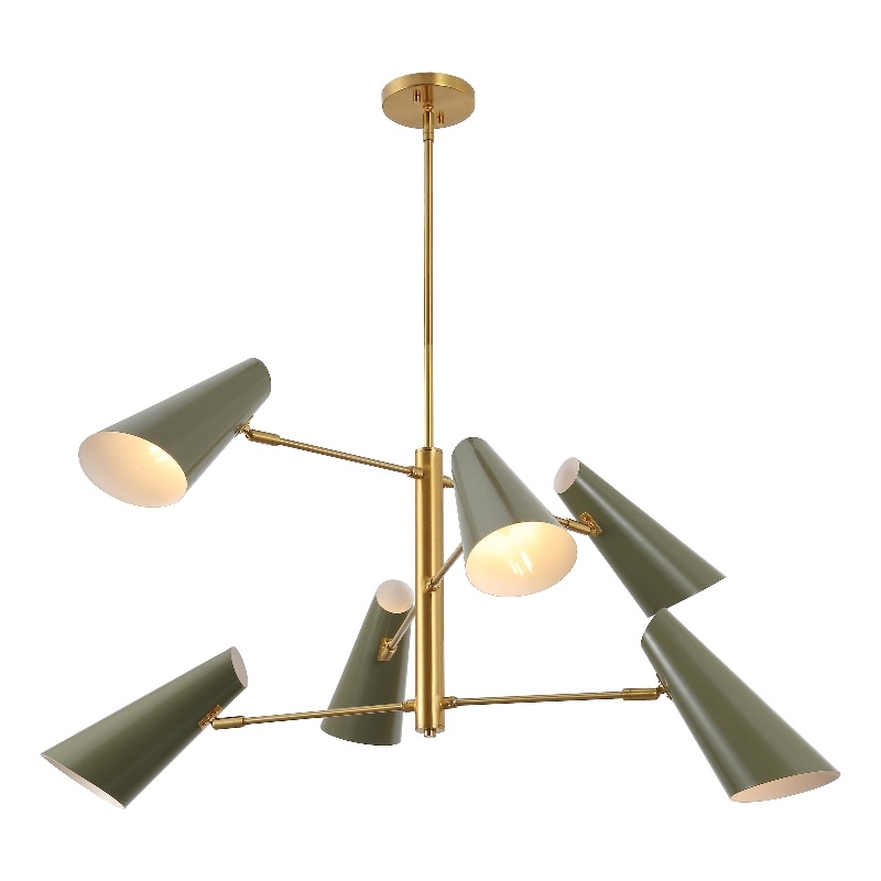 Safavieh Atena  Iron Chandelier in Brass / Green