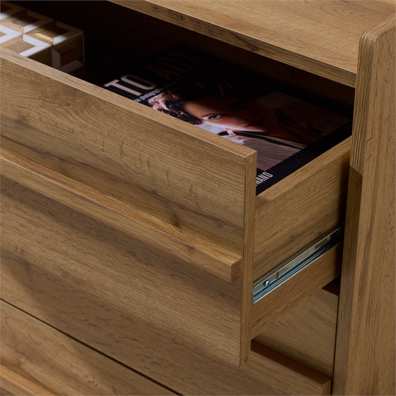 Safavieh Mishi 3 Drawer Wood Chest in Oak