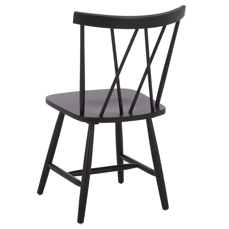 Safavieh Tayten Wood Spindle Back Dining Chair in Black