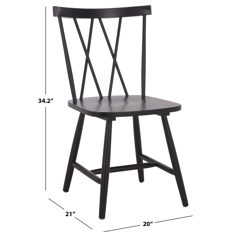 Safavieh Tayten Wood Spindle Back Dining Chair in Black