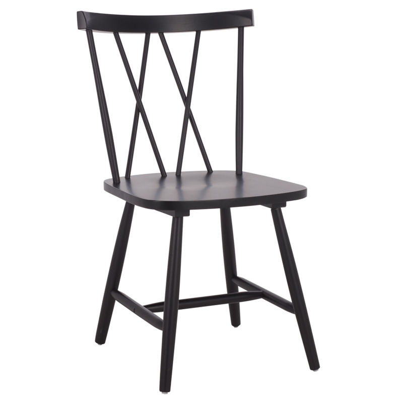 Safavieh Tayten Wood Spindle Back Dining Chair in Black