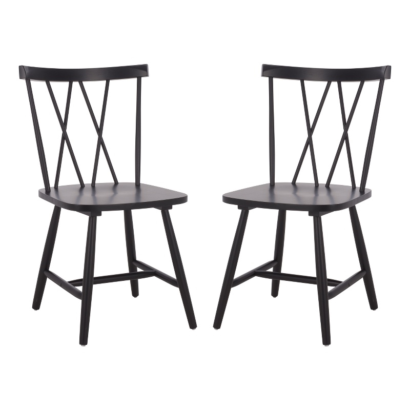 Safavieh Tayten Wood Spindle Back Dining Chair in Black