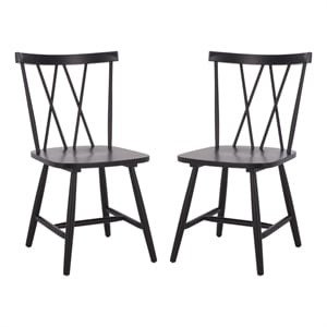 Safavieh Tayten Wood Spindle Back Dining Chair in Black