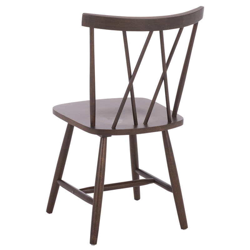Safavieh Tayten Wood Spindle Back Dining Chair in Walnut