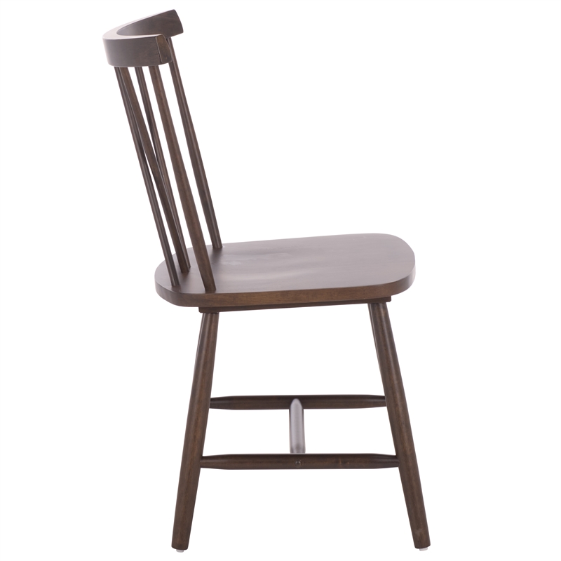 Safavieh Tayten Wood Spindle Back Dining Chair in Walnut