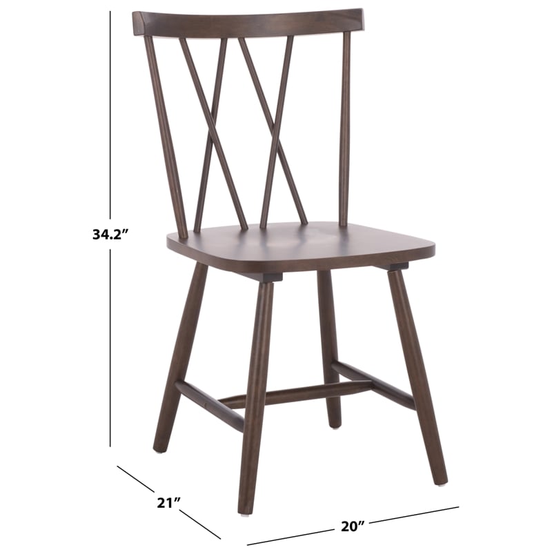 Safavieh Tayten Wood Spindle Back Dining Chair in Walnut