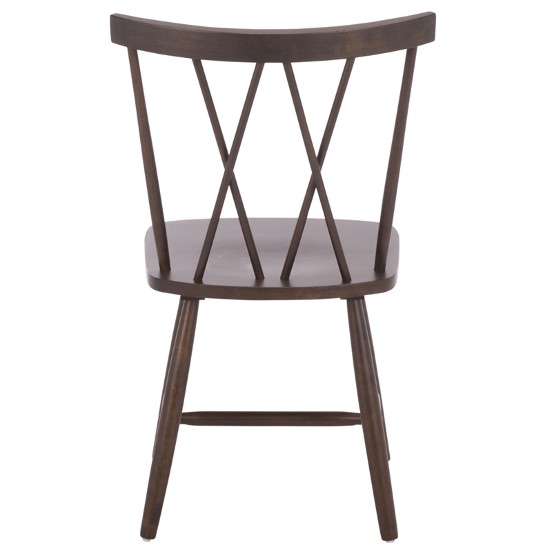 Safavieh Tayten Wood Spindle Back Dining Chair in Walnut