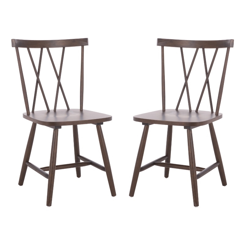 Safavieh Tayten Wood Spindle Back Dining Chair in Walnut