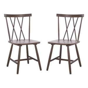 Safavieh Tayten Wood Spindle Back Dining Chair in Walnut