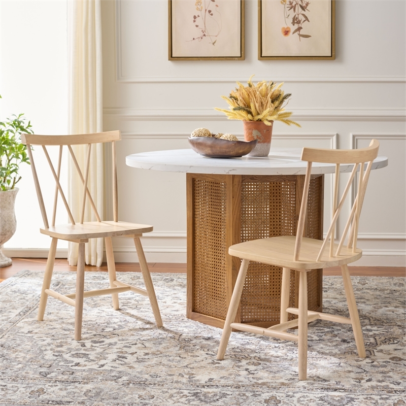 Safavieh Tayten Wood Spindle Back Dining Chair in White