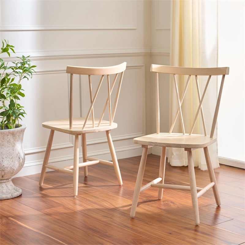 Safavieh Tayten Wood Spindle Back Dining Chair in White