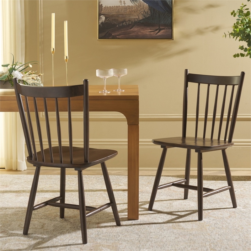 Safavieh Andreas Wood Spindle Dining Chairs in Walnut