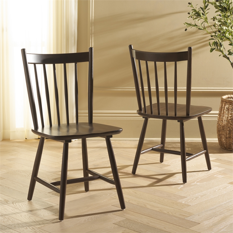 Safavieh Andreas Wood Spindle Dining Chairs in Walnut