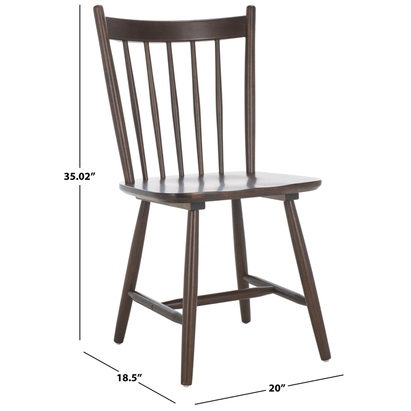 Safavieh Andreas Wood Spindle Dining Chairs in Walnut