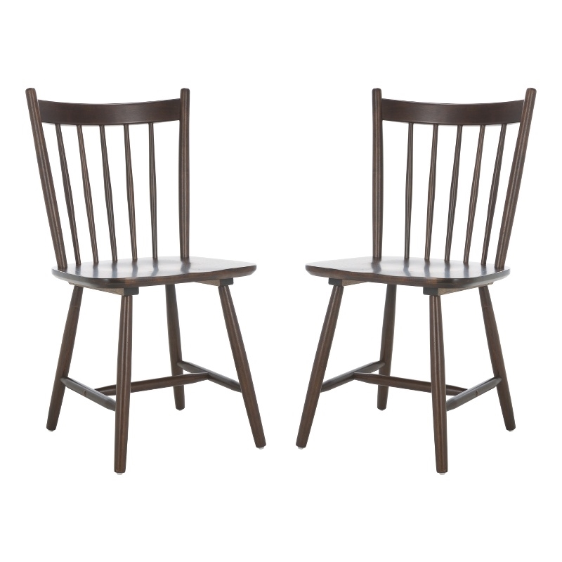 Safavieh Andreas Wood Spindle Dining Chairs in Walnut