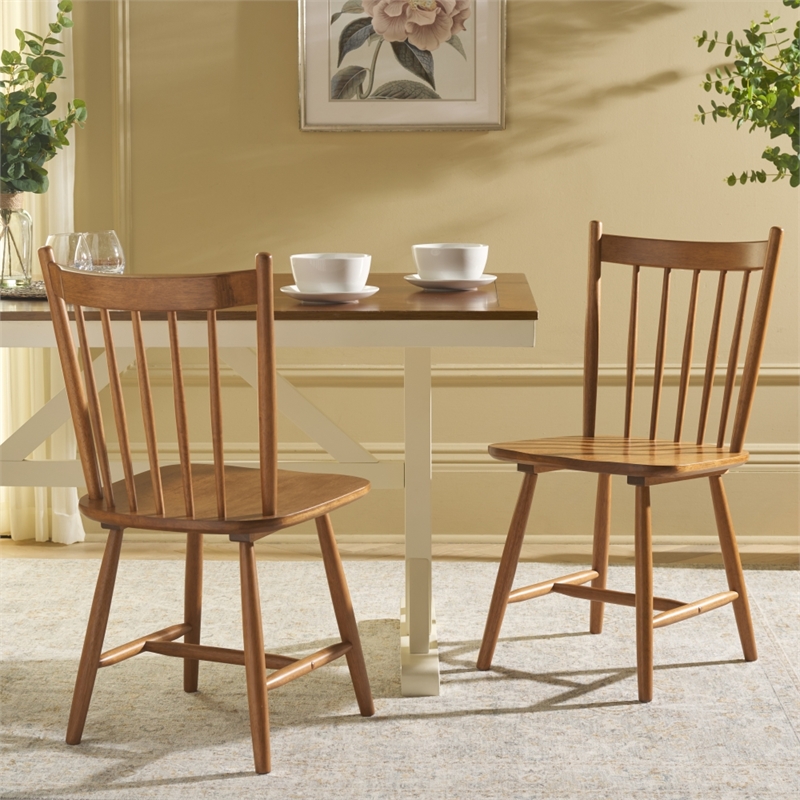 Safavieh Andreas Wood Spindle Dining Chairs in Brown