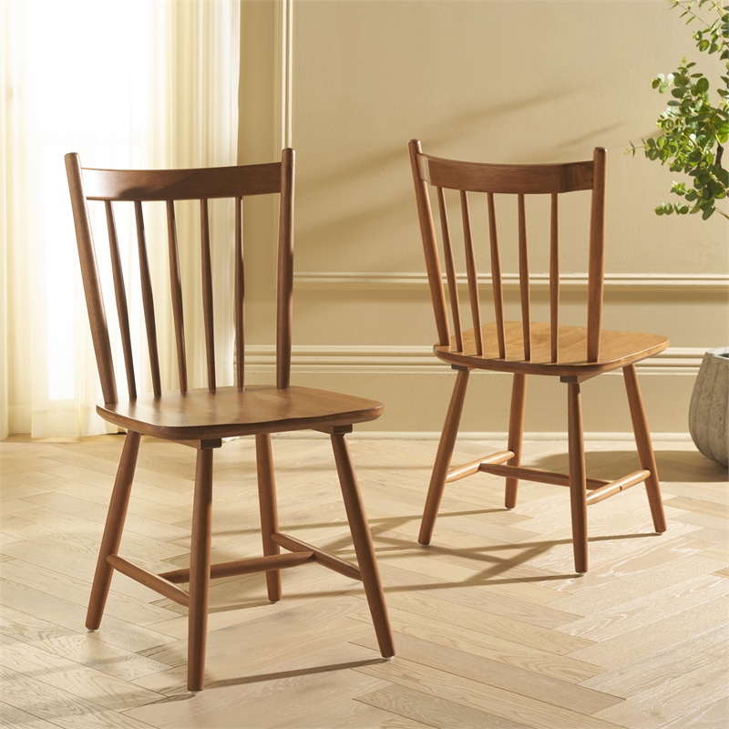 Safavieh Andreas Wood Spindle Dining Chairs in Brown