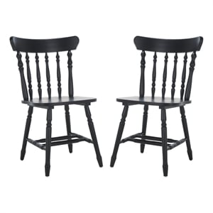 Safavieh Coralyn Wood Dining Chairs in Black