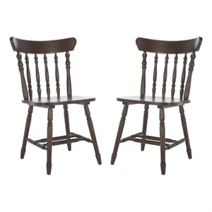 Safavieh Coralyn Wood Dining Chairs in Dark Walnut