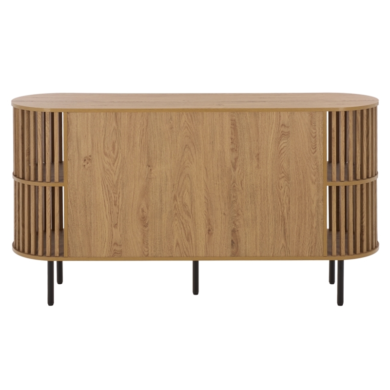 Safavieh Kiyoshi 2 Door Wood and Iron Sideboard  in Oak / Black